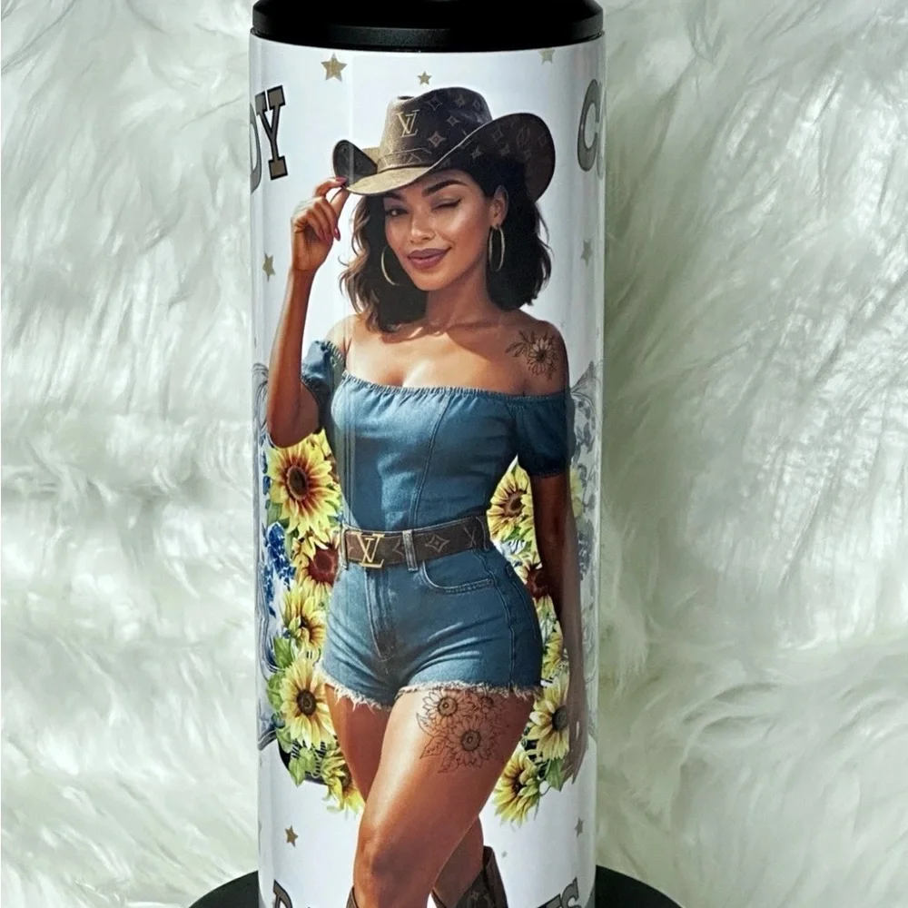 Howdy Cowboy! | 20 oz. Stainless‎ Steel Tumbler with Round Portable & Slide Lids